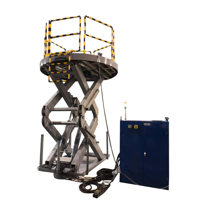 6000kg Capacity Europe Standard CE En1570-1 Hydraulic Scissor Lift Platform with Handrail (Nền tảng nâng kéo thủy lực với tay kéo)